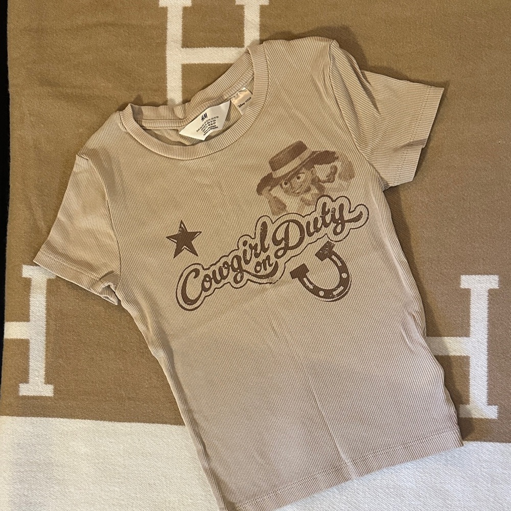 H&M Tan 'Cowgirl on Duty' Kids T-Shirt